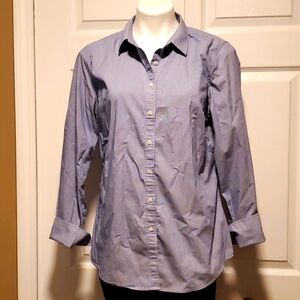 Banana Republic Riley Tailored Fit Women's Blue Button Down Long Sleeve- Size 14